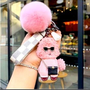 Poodle dog keychain bag charm